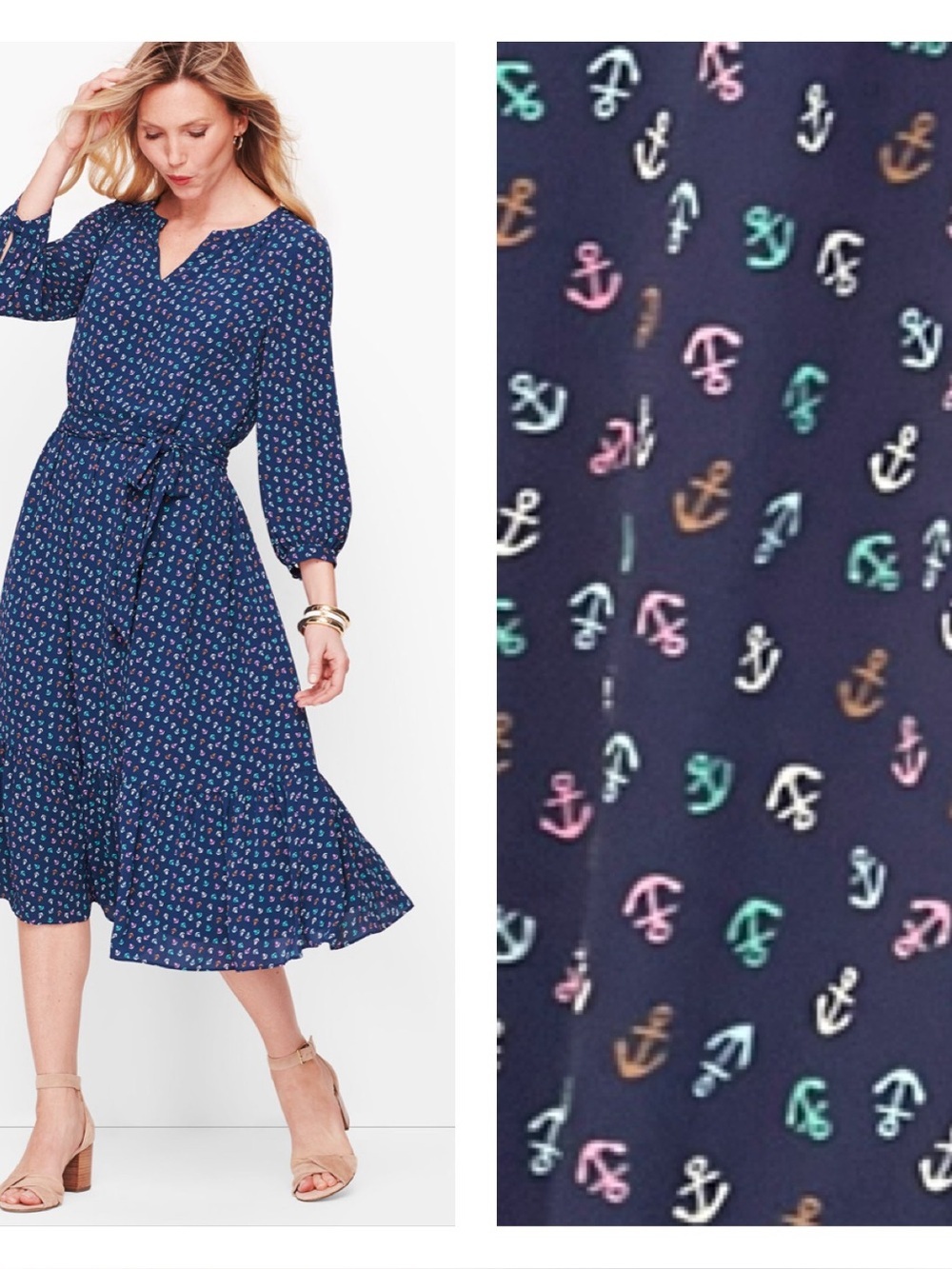 Talbots Anchor Print Dress
